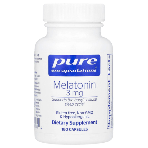 Pure Encapsulations, Мелатонин, 3 мг, 180 капсул