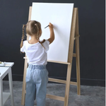 Мольберт двусторонний для рисования напольный деревянный Хлопушка классическая, рабочая поверхность 60x58 см