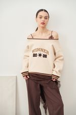 СВИТШОТ НА ОДНО ПЛЕЧО «WINNER» КРЕМ-БРЮЛЕ