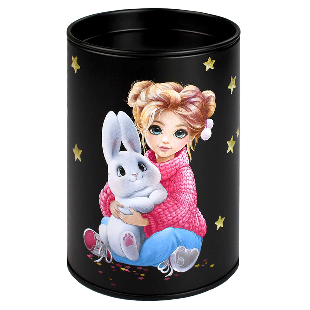 Копилка-подставка для канцелярских принадлежностей, арт.69368/ 30 ДЕВОЧКА И ЗАЙКА 10,4х7,5х7,5 см