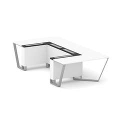 Steel Meet Стол переговорный П-образный KMK-PR.B.SP-07P Белый Бриллиант/Графит Глянец/Металл Серый 1