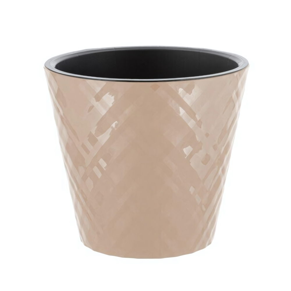 Горшок для цветов InGreen Manhattan D190мм, 3,3л c дренажной вставкой, молочный шоколад