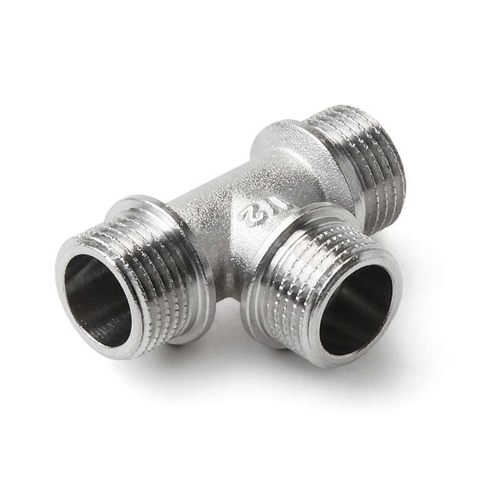 Тройник лат. 1/2" нар/нар/нар. Никель