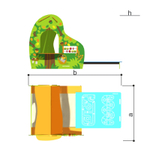 Песочница "Домик" с крышкой + принты "дорога", "игра-ходилка" Romana 109.36.01