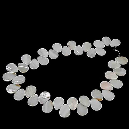 Бусы "Капель" перламутр белый