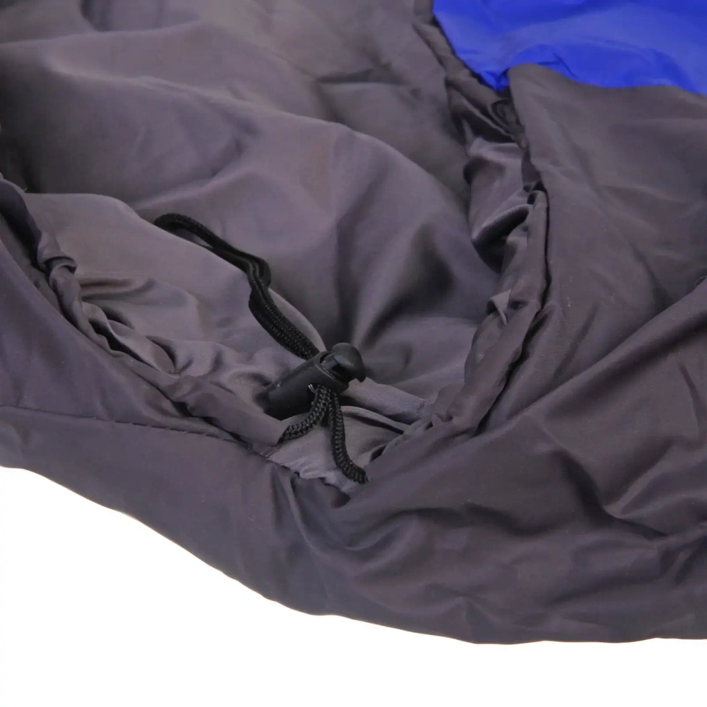 Спальник одеяло с капюшоном 210*70см 1400гр серо-синий +0С