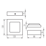 Светильник накладной квадратный KANLUX KANTI V2LED 6W-NW-W