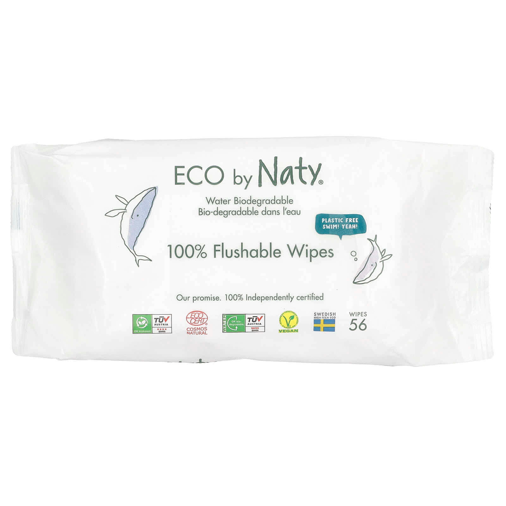 Naty, Смываемые салфетки, 56 салфеток