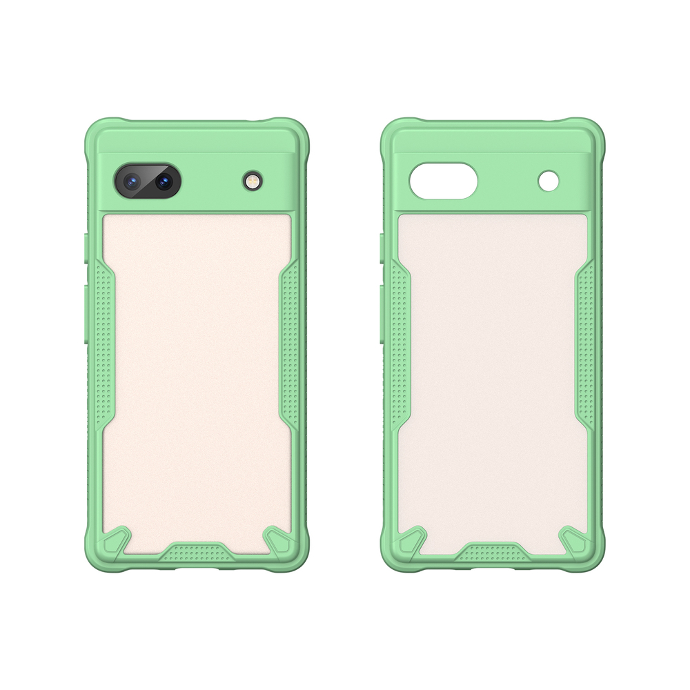 Чехол с зелеными боковыми рамками для Google Pixel 6a, задняя крышка прозрачная тонированная
