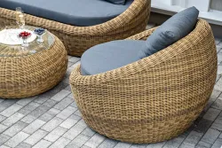 "Барселона" лаунж-зона из искусственного ротанга, цвет соломенный