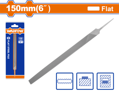 Напильник плоский 150 мм (12/120) WADFOW WFE1616