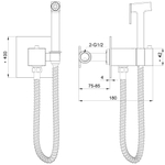 Смеситель с гигиеническим душем и термостатом встраиваемый WONZON & WOGHAND, Брашированное золото (WW-88829910-BG)