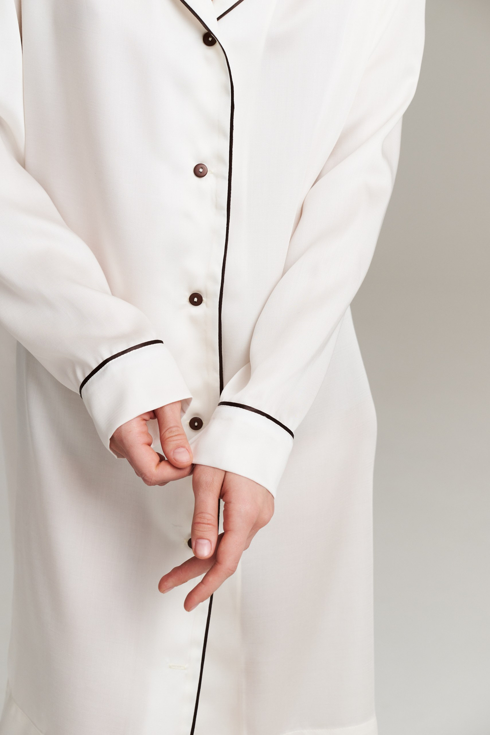 Пижамная блуза с кантом удлиненная