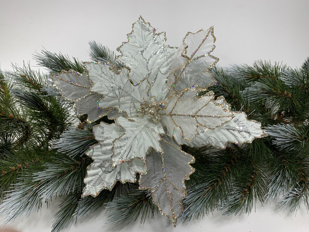 Пуасентия на клипсе 14х20см House of Seasons мятная/кремовая 2 вида