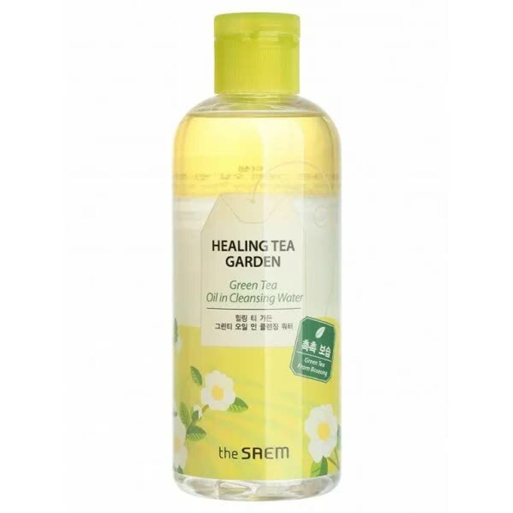 The Saem Healing Tea Garden Green Tea Oil In Cleansing Water вода очищающая увлажняющая для снятия макияжа с маслом зеленого чая