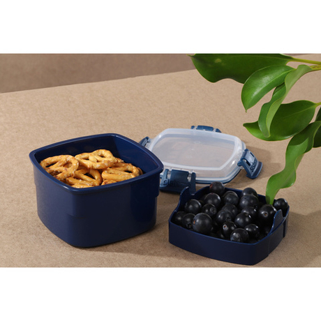 Контейнер двухуровневый 400мл Sistema Renew синий