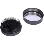 Расческа массажная с зеркалом компактная «МИРА», цвет черный, 7*3,3см (PVC коробка)