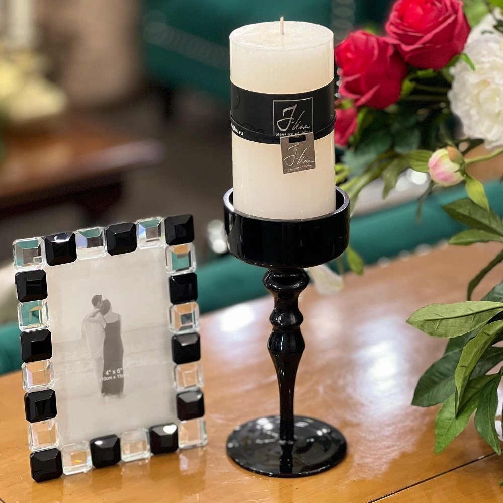 Подсвечник на ножке чёрный, 20 см