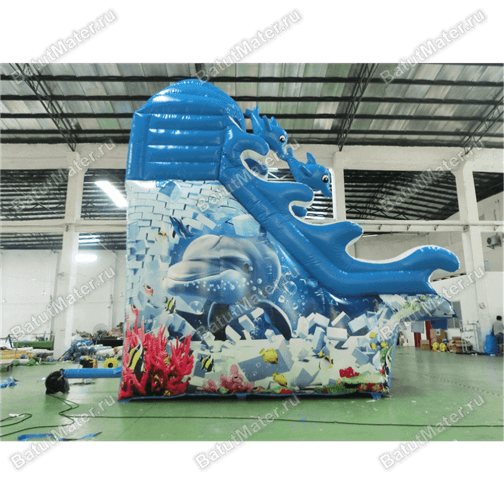 Надувная водная горка для бассейна «Сальто дельфина» 8*6*7 м
