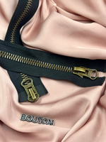 Молния черная двухзамковая с бронзовым массивным бегунком