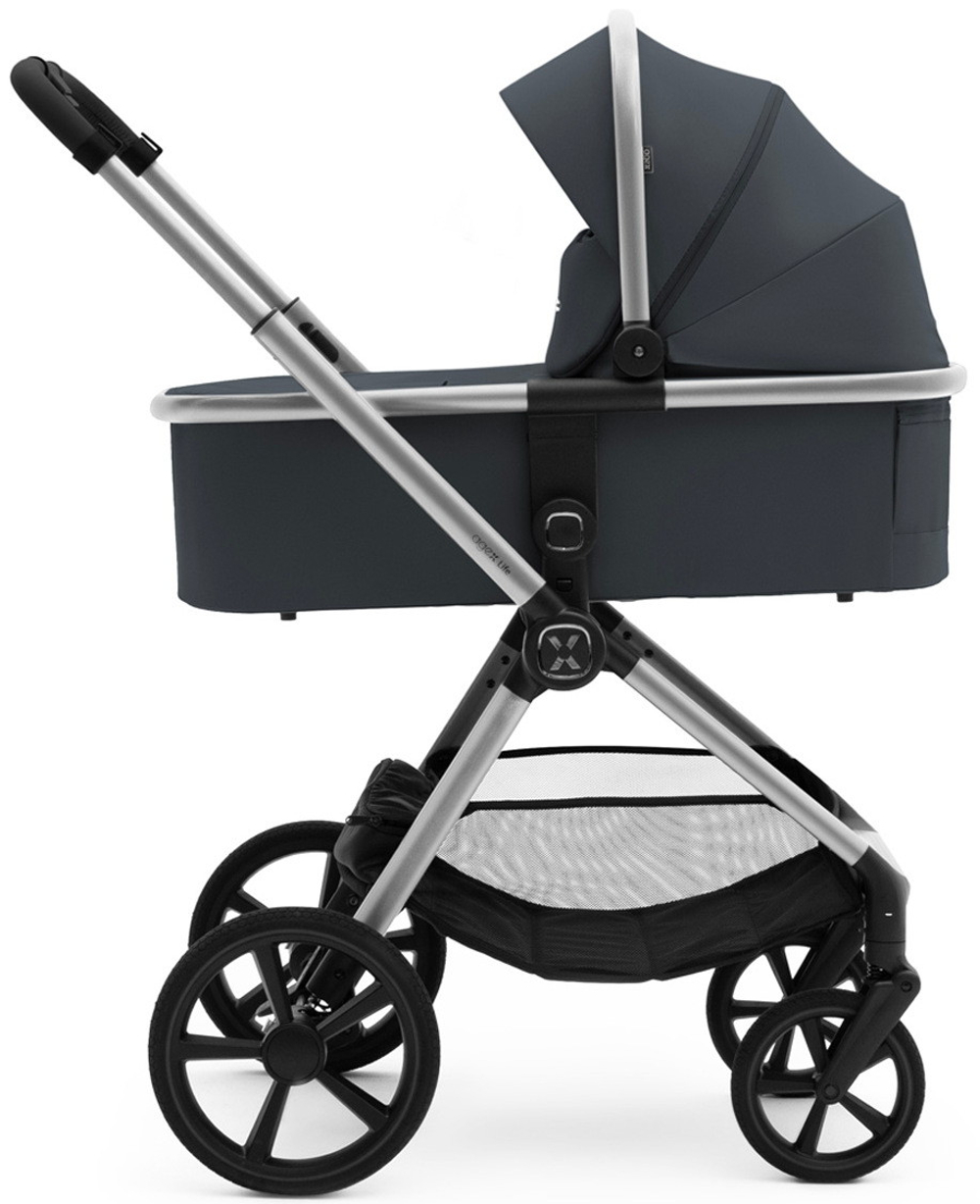 Коляска Agex Life 3 в 1 хромированная рама с автокреслом i-Team ATG080 Grey ALM606 Midnight Grey (Темно-серый)