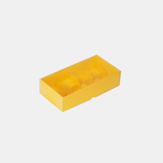 Коробка для 8 моти с пластиковой крышкой 227*114*55 мм (желтый)