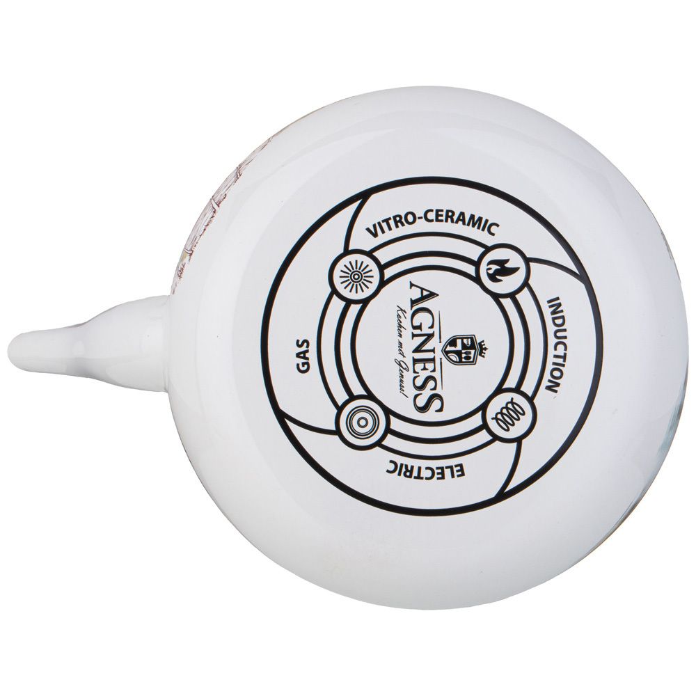 ЧАЙНИК AGNESS ЭМАЛИРОВАННЫЙ СЕРИЯ "FAMILY HOUSE", 2,3 Л