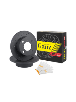 Диск тормозной задний перфорированный PRO-LINE с покрытием комплект AUDI 100 83-90, 80 86-96, 90 97-91, COUPE 84-96, C GANZ GIJ06130S