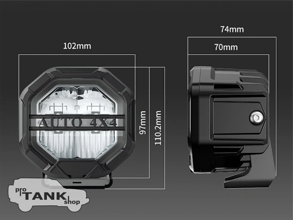 Фара AURORA АLO-W-4-R12Т3-Q-АPР 4" 40W RGB