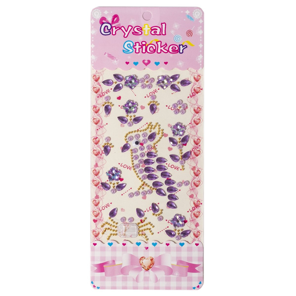 Наклейки-стразы Alingar, акриловые, "Попугай", пакет с европодвесом