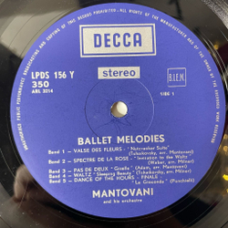Винтажная виниловая пластинка LP Mantovani And His Orchestra Ballet Melodies (Germany 1969)