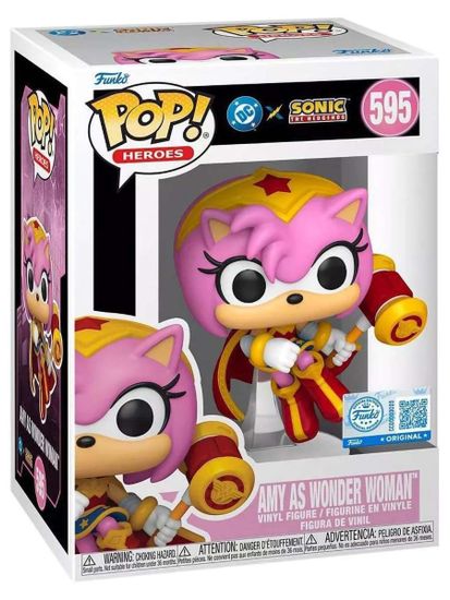 Фигурка Funko POP! Heroes DC х Sonic the Hedgehog Amy as Wonder Woman (595) 88907 / Фигурка Фанко ПОП! по мотивам серии игр "Соник", Эми Роуз