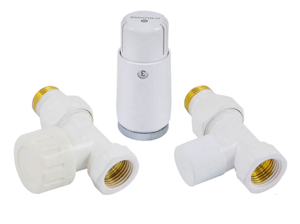 Комплект подключения прямой STANDARD MINI 1/2&amp;quot; (белый) с термоголовкой MINI DIAMANT М30х1,5