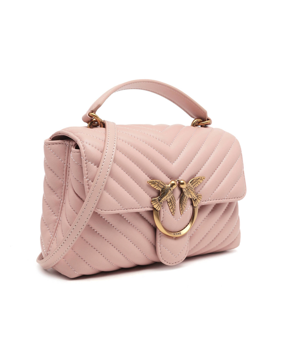 кожаная сумка-мессенджер love lady puff mini cl sheep n Pinko - пудро-розовый(100044 A0GK)