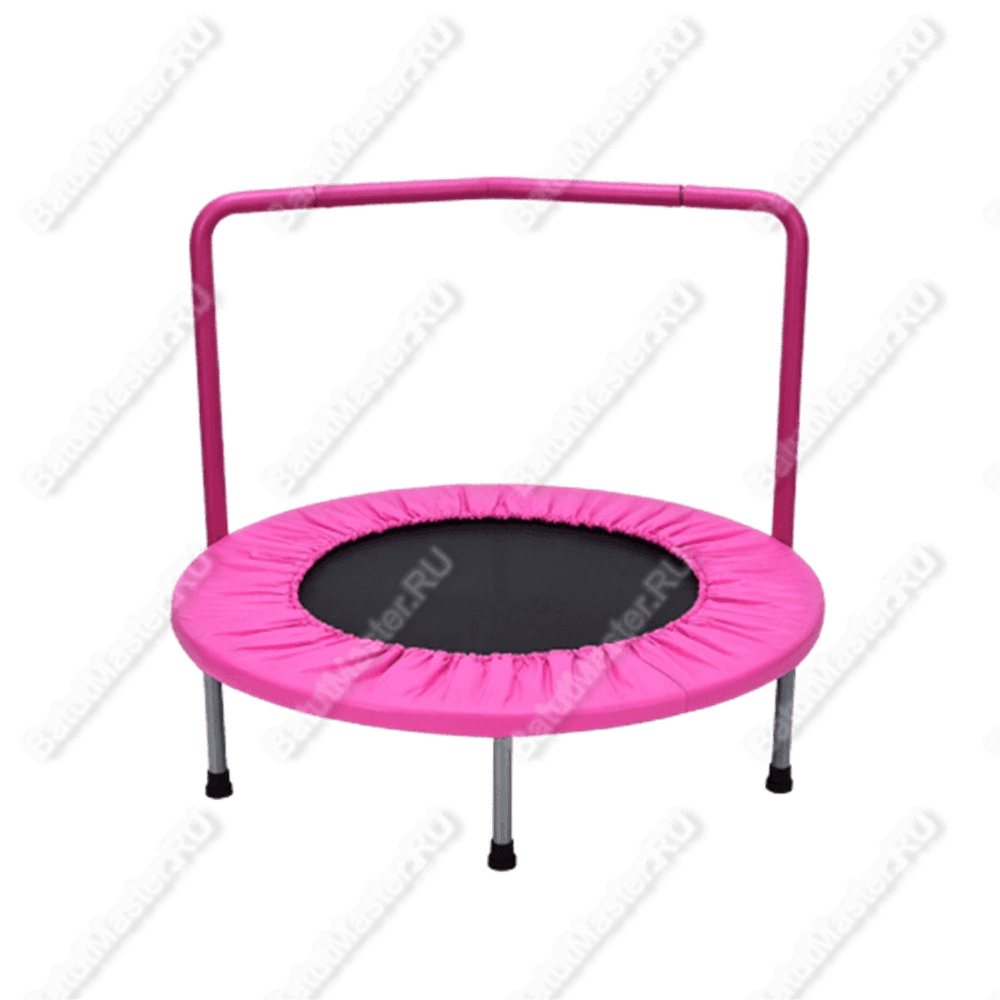 Каркасный батут с П-образной ручкой, диаметр 3 фт, розовый