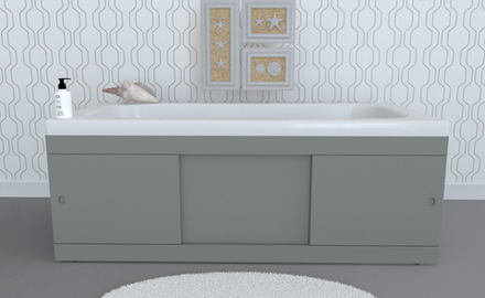 Экран под ванну раздвижной TR-4-128 серо-голубой матовый