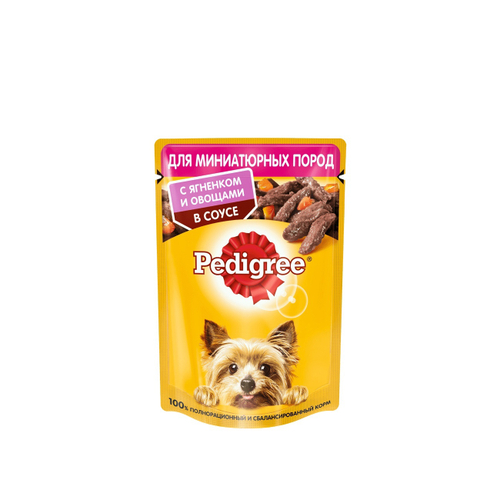 Влажный корм Pedigree для собак миниатюрных пород, с ягненком и овощами в соусе, 85 г
