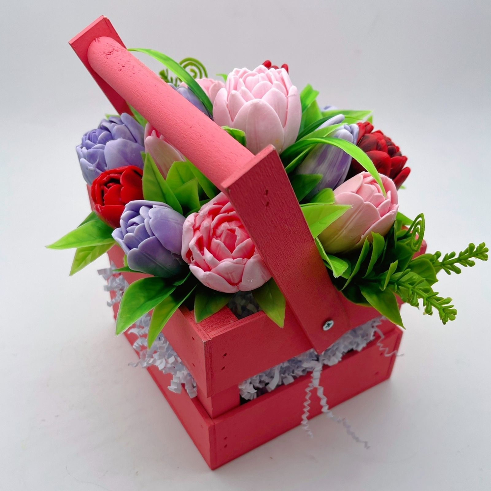 Ящик тюльпанов мыло ручной работы