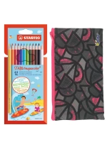 Карандаши цветные акварельные Aquacolor 12 цв + пенал