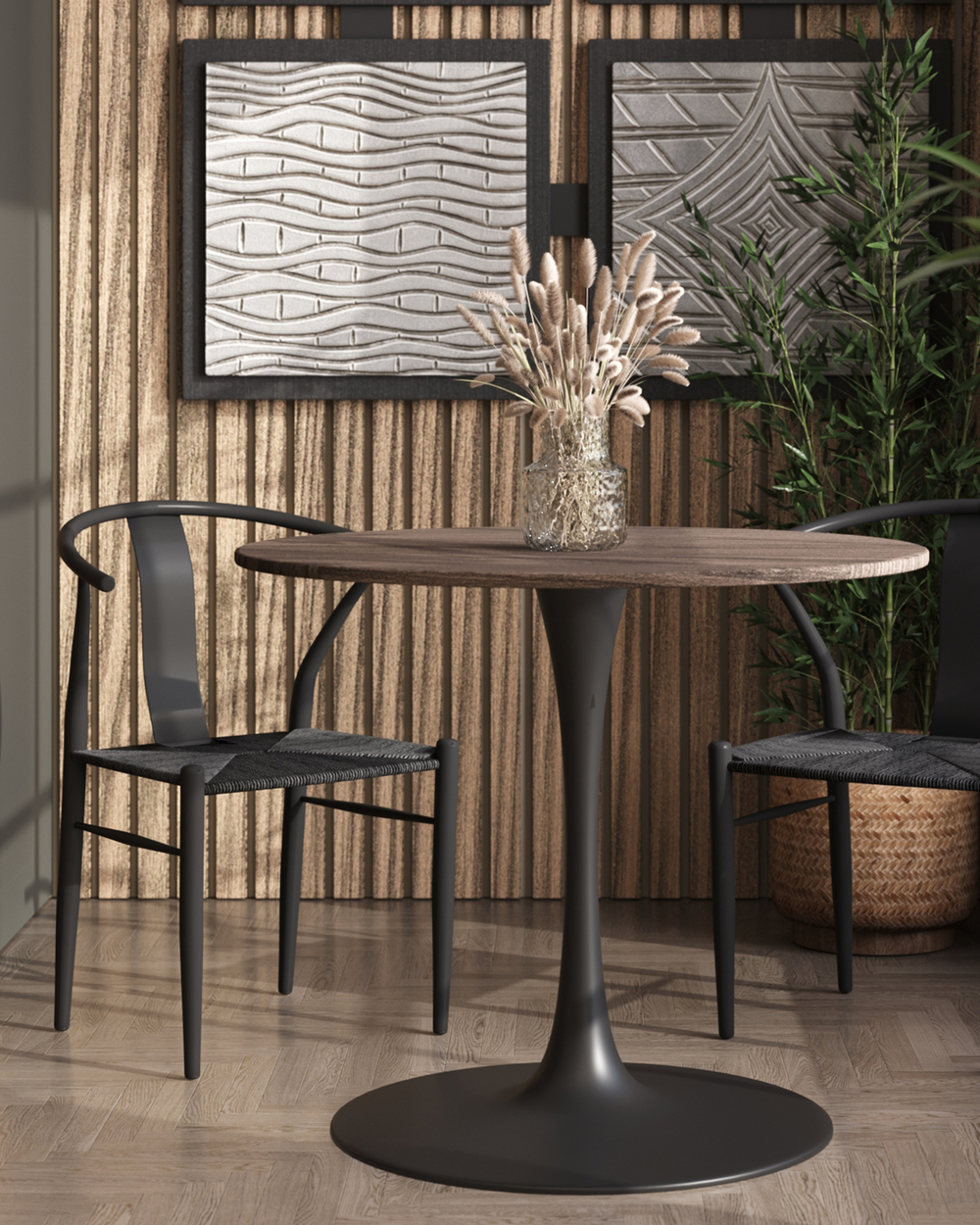 Стул обеденный Wishbone Style черный