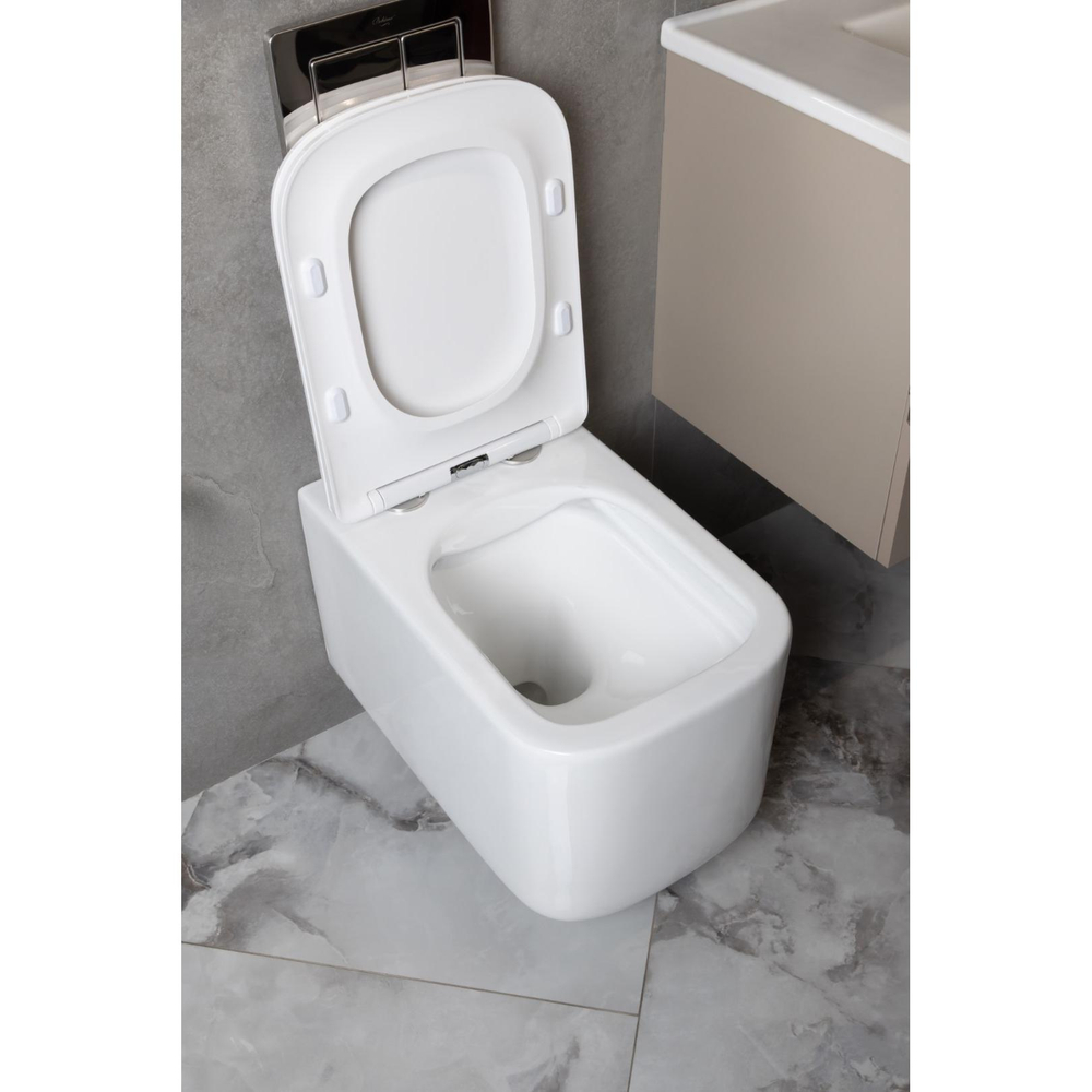 Унитаз подвесной Boheme Mane 970-SET-W, белый глянец с крышкой-сиденьем с микролифтом