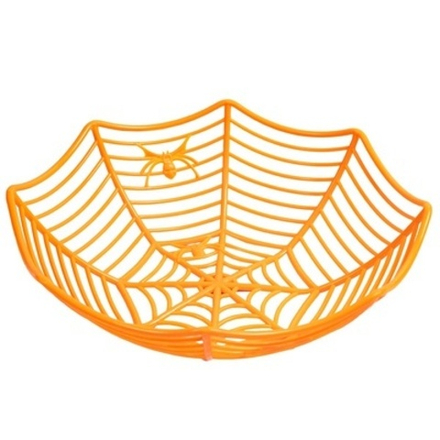 Конфетница Паутина оранж пластик 28х8смG