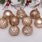 Набор шаров «Diamond shine» 6 см (9 предметов), шампань