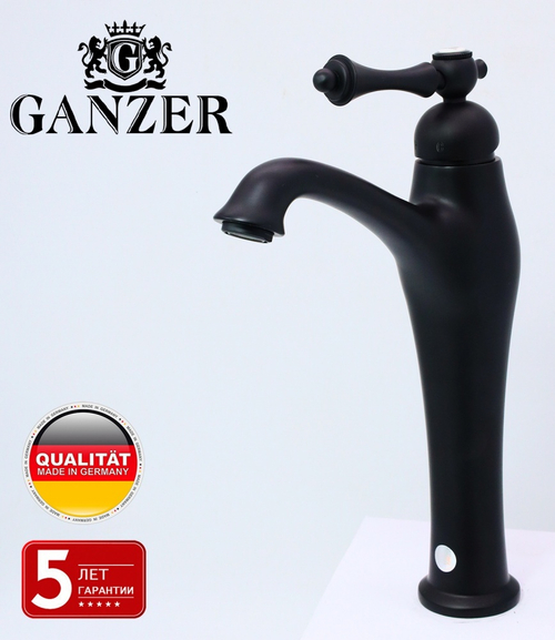 77013-C Смеситель для раковины-чаши (ЧЕРНЫЙ)  GANZER  (10/1шт)