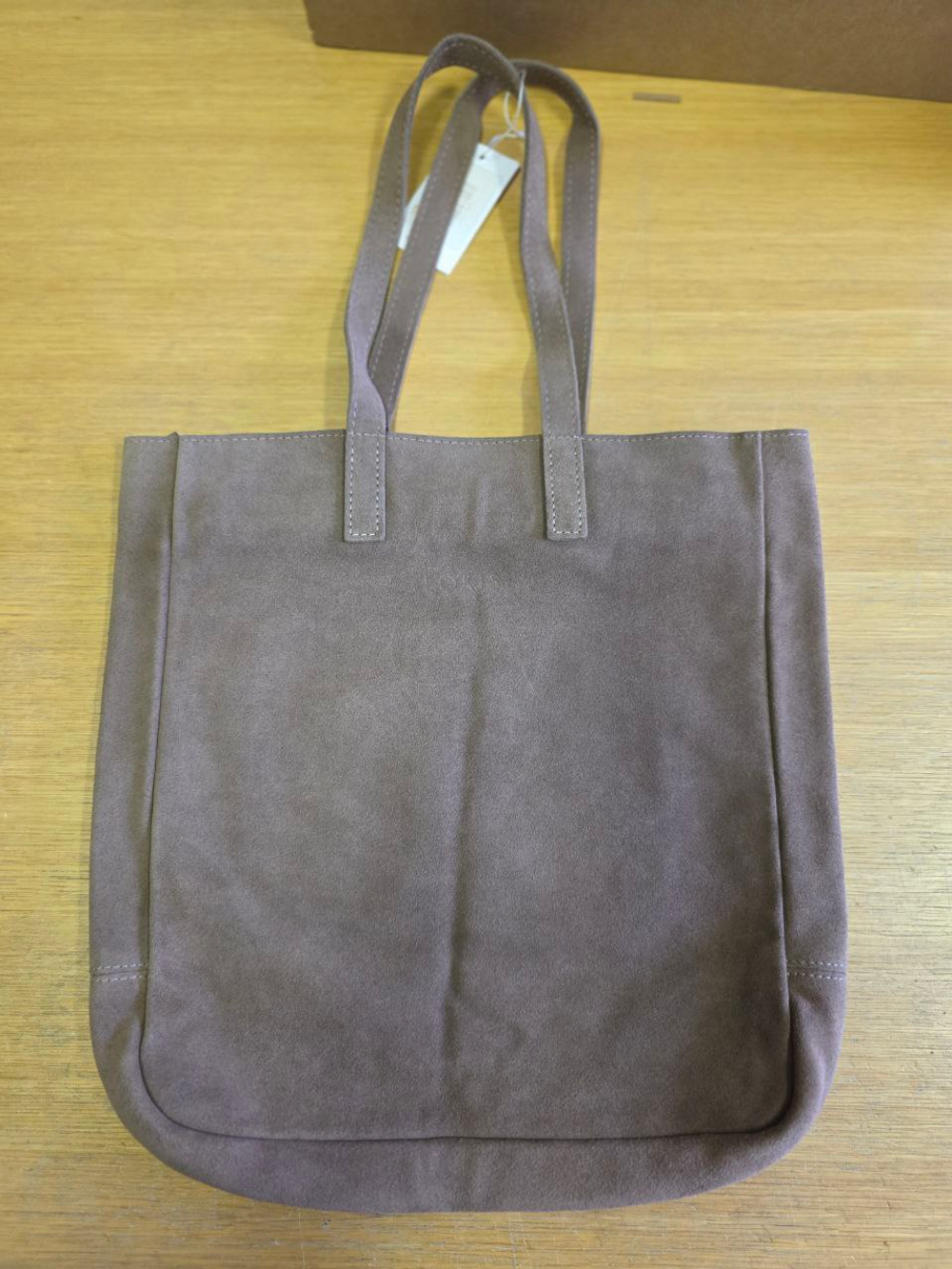 сумка шоппер кофе темный на молнии замша