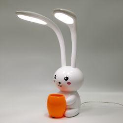 ULM-D160 12W-3000-6000K-DIM WHITE Светильник настольный светодиодный Заяц. с подставкой под канцелярские принадлежности. Сенсорный выключатель. Диммер. Белый. TM Uniel