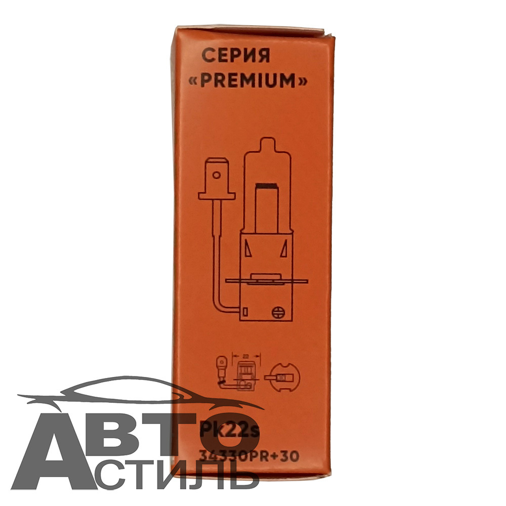 Автолампа H3  24V  70W  АвтоСвет +30% PREMIUM 34330PR+30  ШТ