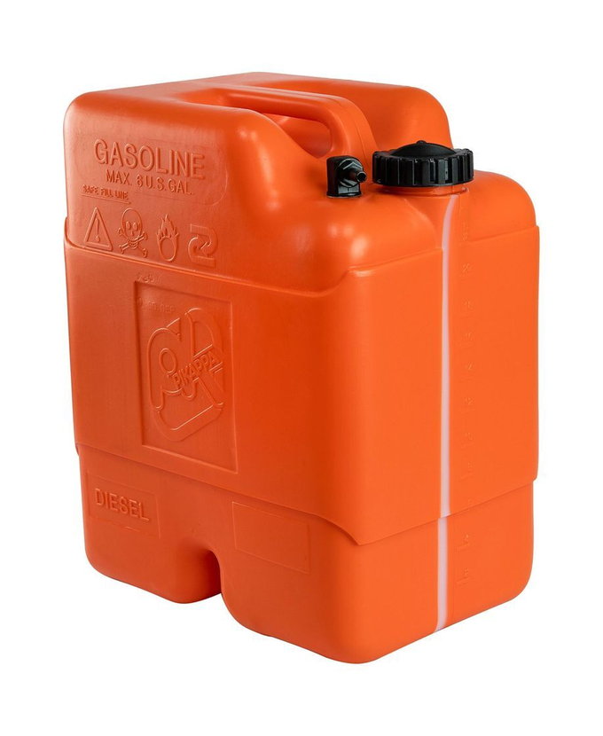 Бак топливный вертикальный переносной без указателя уровня в комплекте с переходником "елочка", 22 л