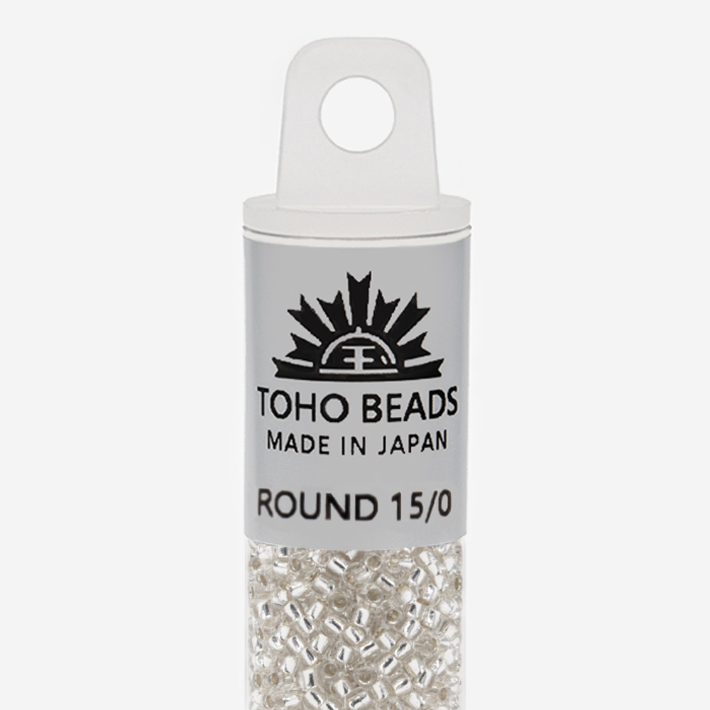 Японский бисер TOHO Round 15/0 (№21), с внутренним серебрением, прозрачный