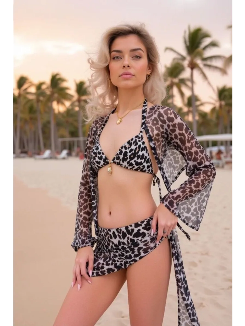 купальник раздельный с парео и накидкой комплект для пляжа